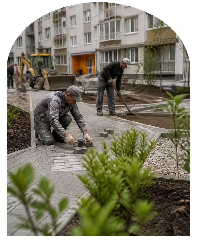 Благоустройство двора многоквартирного дома в Сафонове